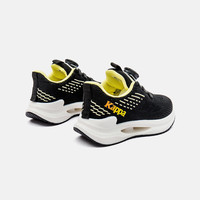 Kappa Kids卡帕四季通用儿童运动女童时尚百搭易穿脱旋钮扣儿童跑步鞋 黑色 单层 26