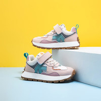 Kappa Kids卡帕24年春款儿童鞋男童女童轻便休闲运动老爹跑鞋子 粉色 33 适合脚长20.1cm