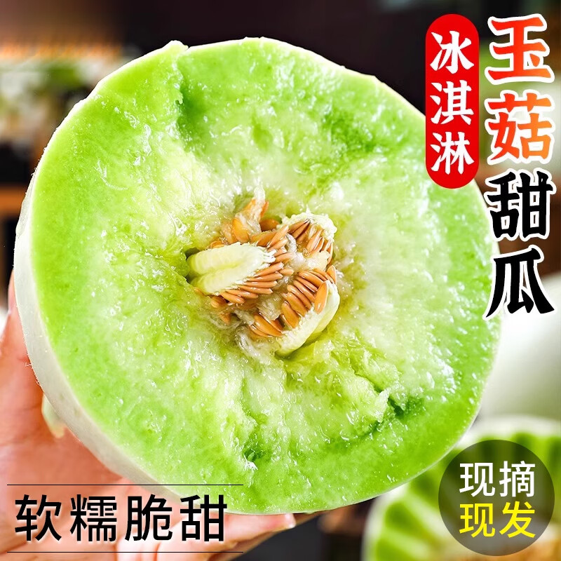 粤迎玉菇甜瓜冰淇淋香甜瓜当季软糯香甜山东水果绿肉当季现货应季生鲜 净精选果【单果411g+】