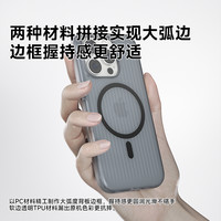 爱否雾透适用于iPhone16ProMax瓦楞半透手机壳软边防摔iPhone15ProMax磁吸保护套简约半透14Pro全包行李箱纹 青绿色