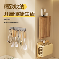 挂钩免打孔强力粘胶墙壁壁挂卫生间衣服毛巾衣架墙上浴室厨房门后 枪灰色*3钩