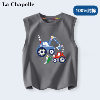 LA CHAPELLE MINI拉夏贝尔童装男童背心T恤2025儿童夏无袖上衣中小童坎肩衣服帅气 【纯棉背心】