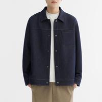 WOOG2005 官方直营WOOG2005水洗牛仔翻领夹克男2023春秋季新款宽松休闲外套