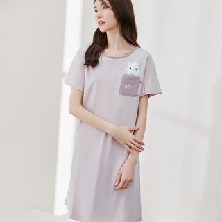 顶瓜瓜睡裙女款2025新款春款顶呱呱简约大喵女士纯棉短袖家居裙