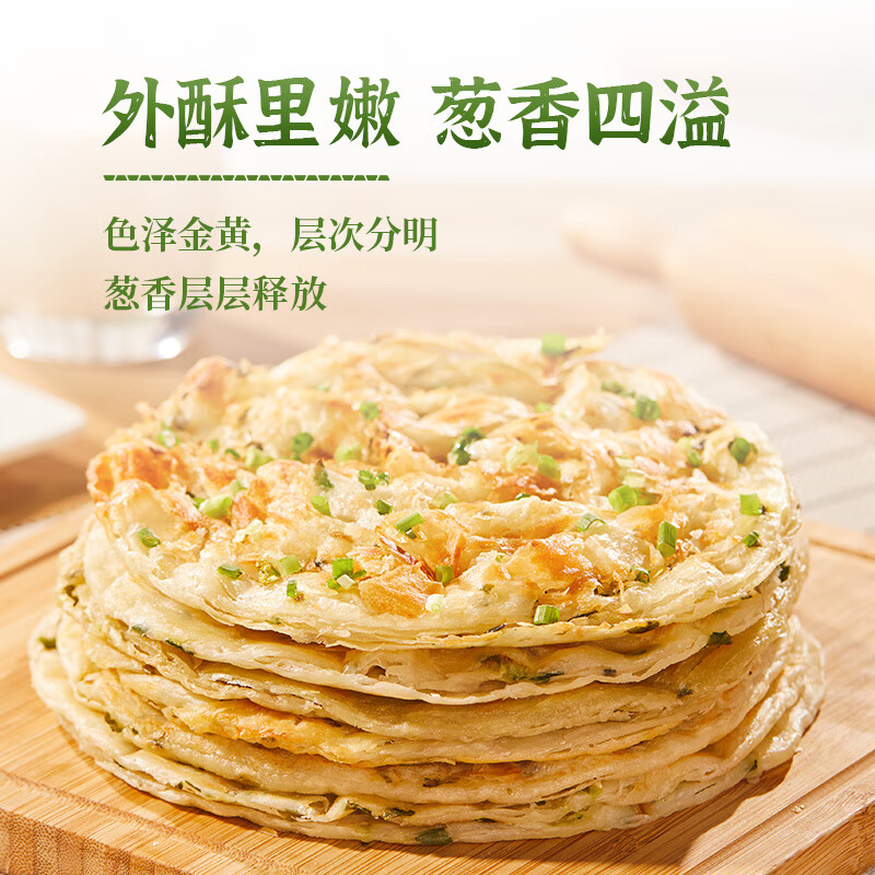 粮全其美手抓饼葱香1920g 24片早餐早点面饼培根火腿伴侣卷饼