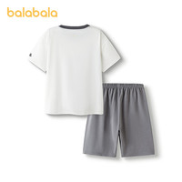 巴拉巴拉儿童睡衣套装夏季空调服男女童家居服抗菌 白黑色调00319 90 cm