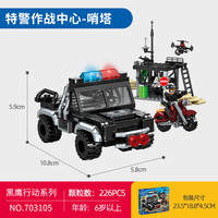 SEMBO BLOCK 森宝积木 黑鹰行动系列 703106 特警作战中心 哨塔
