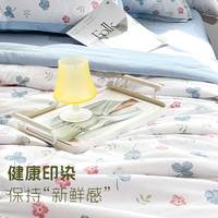 然牌夏凉被纤维被 A类抗菌可机洗空调被 双人夏季被芯 200*230cm 蓝 小碎花