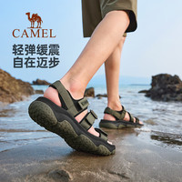 骆驼（CAMEL）夏季户外魔术贴凉鞋男女溯溪涉水速干沙滩鞋子F14B162007 黑色，男 38