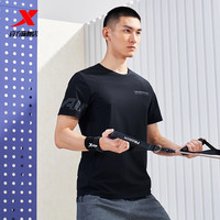 特步运动T恤男2025夏季弹力宽松T恤休闲短袖上衣男户外运动T XL