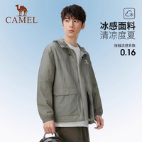 骆驼（CAMEL）冷白皮户外工装防晒衣24春夏防紫外线轻薄透气男女同款防晒服 A34BAEO155，橡木灰，男女同款 2XL (195)