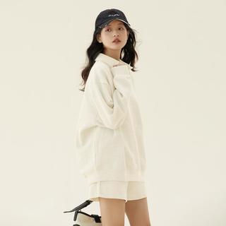 【时尚春秋】运动风休闲翻领卫衣短裤套装女士高级感小个子两件套