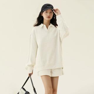 【时尚春秋】运动风休闲翻领卫衣短裤套装女士高级感小个子两件套