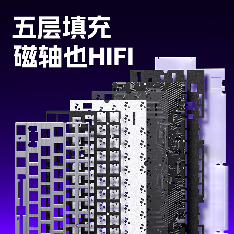 【粉色等高线侧刻渐变】海皇磁轴-碳纤维定位板