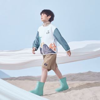 巴厘小猪男童防晒服UPF50+夏季薄款中大童长袖外套新中式儿童夏装 水粉绿 130