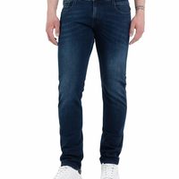 REPLAY 男士 Anbass 弹力修身牛仔裤,0073 深蓝色,34W / 32L