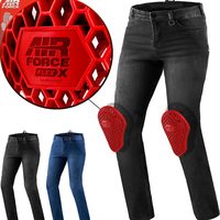 shima Rider 男式摩托车牛仔裤带保护器空军摩托车裤短尺寸裤子摩托车牛仔裤保护裤, 黑色