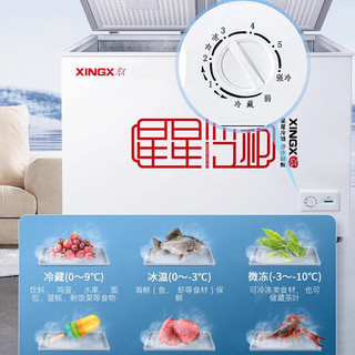 星星【可享受】双温冰柜家用商用冷藏冷冻两用冰箱小冰柜展示柜保鲜柜家电红酒柜BCD-178GE BCD-178GE一级能效 178L