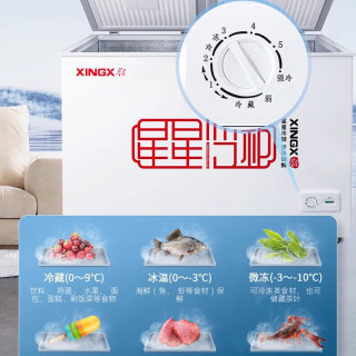 星星【可享受】双温冰柜家用商用冷藏冷冻两用冰箱小冰柜展示柜保鲜柜家电红酒柜BCD-178GE BCD-178GE一级能效 178L