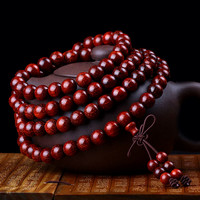 彩荷老料紫檀手串108高密高油手链佛珠念珠七夕节礼物 老料金星6mm