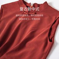 罗衣魔衣夏装复古新中式收腰连衣裙时尚立领修身旗袍裙