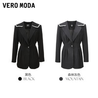 Vero Moda奥莱西装秋冬清仓百搭收腰一粒扣学院风外套上衣女 S59黑色 175/92A/XL