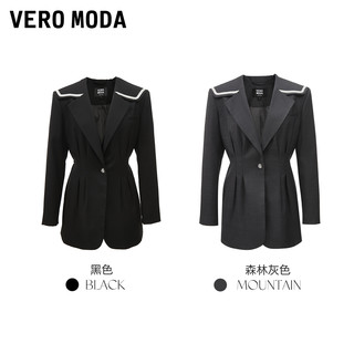 Vero Moda奥莱西装秋冬清仓百搭收腰一粒扣学院风外套上衣女 S59黑色 155/76A/XS