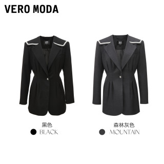 Vero Moda奥莱西装秋冬清仓百搭收腰一粒扣学院风外套上衣女 S59黑色 155/76A/XS