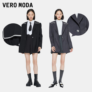Vero Moda奥莱西装秋冬清仓百搭收腰一粒扣学院风外套上衣女 S59黑色 155/76A/XS