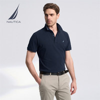 NAUTICA/诺帝卡 莱卡面料亲肤舒适透气带弹 男士短袖POLO衫