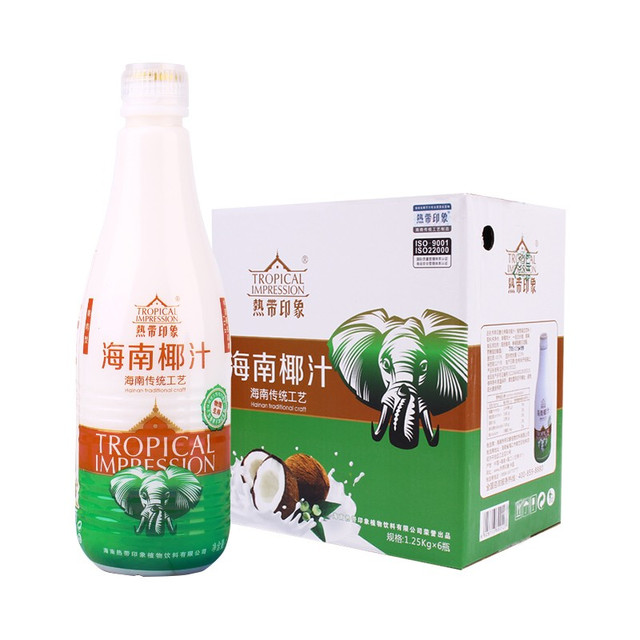 热带印象 椰汁原味1250ml*6瓶