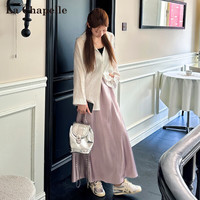 拉夏贝尔(La Chapelle)吊带连衣裙女2025夏季新款辣妹性感气质修身显瘦开叉a字长裙