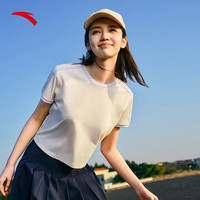 安踏速干T丨学院风短款短袖t恤女休闲百搭上衣162527174