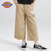 Dickies女潮童21夏印花LOGO腰可调节阔腿八分裤211K40LSD262