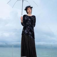 印花连衣裙夏复古气质花仙子女裙