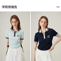 FANSILANEN/范思蓝恩 学院风Polo针织T恤