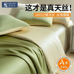 觉先生 MR. SLEEP 觉先生 兰精天丝床品件套 100支 夏季冰丝夏凉被套床单笠 真丝 2024