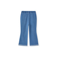YeeHoO英氏儿童裤子春夏季女童牛仔裤透气休闲百搭微喇叭裤2025长裤 中牛仔蓝 90 CM