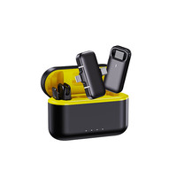 金运跨境热销M36领夹式麦克风直播吃播手机电脑录音降噪无线话筒批发 黑色一拖二（带充电仓