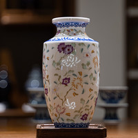 京东鲜花X富玉呈祥 景德镇陶瓷花瓶玲珑白瓷瓶子客厅摆件 蝶恋花玲珑瓶