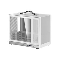 闪鳞G350机箱便携式MATX手提mini电脑主机箱台式机MATX背插主板 G350白色+12025风扇*1