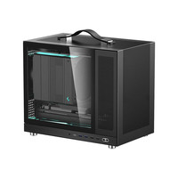 闪鳞G350机箱便携式MATX手提mini电脑主机箱台式机MATX背插主板 G350黑色+12025风扇*3