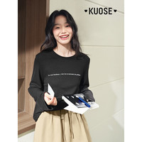 KUOSE/阔色 字母印花 女士长袖T恤