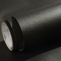 安贝易 自粘墙纸带胶现代简约客厅卧室沙发电视背景墙彩装膜家具贴桌面贴 纯黑色 60厘米宽X3米长