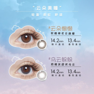 EYEPONY美瞳云系列日抛10片浮云悠悠云朵懒懒彩色近视隐形眼镜 乌云躲躲 -6.00