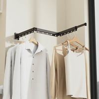 纳谷 免打孔墙面折叠伸缩晾衣晾晒架