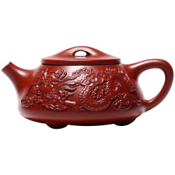探磨 宜兴原矿大红袍双龙石瓢茶230ml