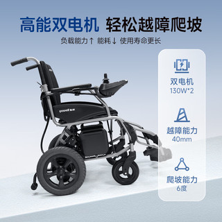鱼跃(yuwell)电动轮椅车D130H折叠老人轻便智能轮椅代步旅行铅酸