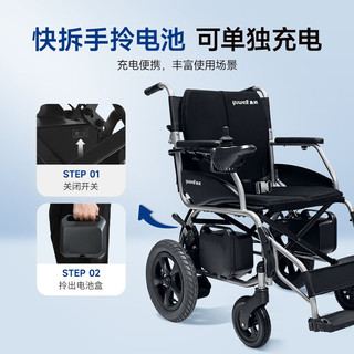 鱼跃(yuwell)电动轮椅车D130H折叠老人轻便智能轮椅代步旅行铅酸