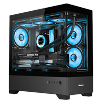 航嘉（Huntkey）GX760M.PRO追梦 游戏电脑台式机箱 270°海景房主机箱 支持M-ATX主板/360水冷/散热器限高165mm GX760M 单机箱